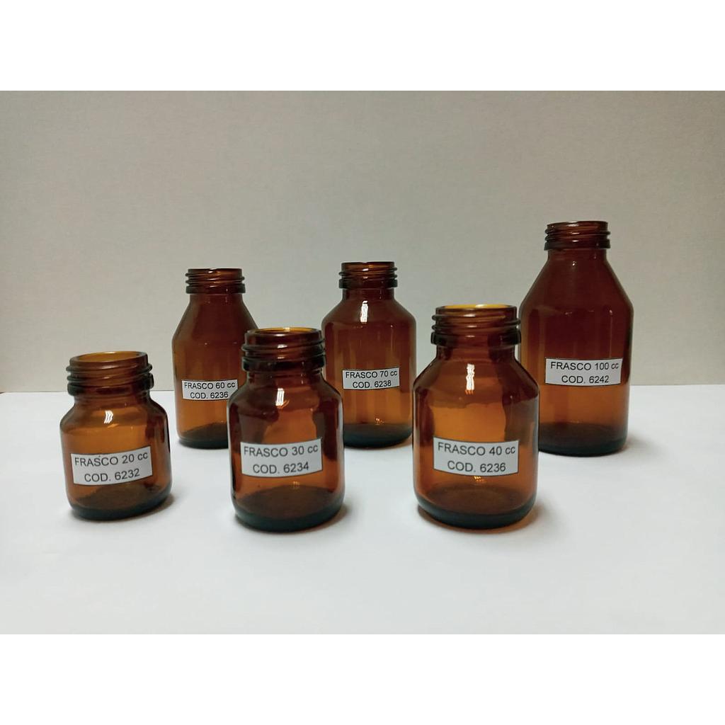 Frascos de Rosca Ambar B28 - de 20cc a 100cc