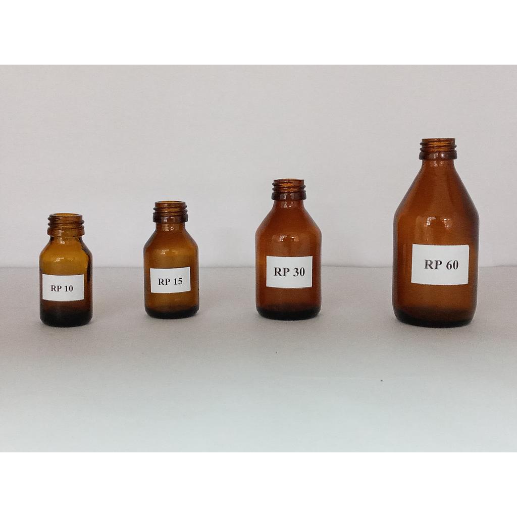 Frascos de Rosca Ambar B18 - de 10cc a 60cc